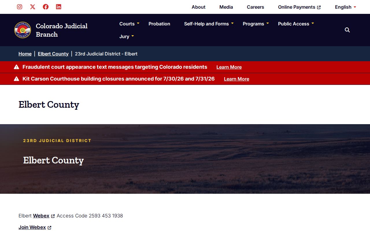 Elbert County 23rd Judicial District remote court and bond information