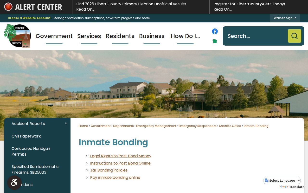 Elbert County criminal history local inmate bonding information